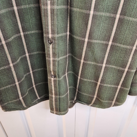 St John's Bay Vintage Green/Tan /Brown Plaid Shirt Men's XL Tall - Picture 5 of 12